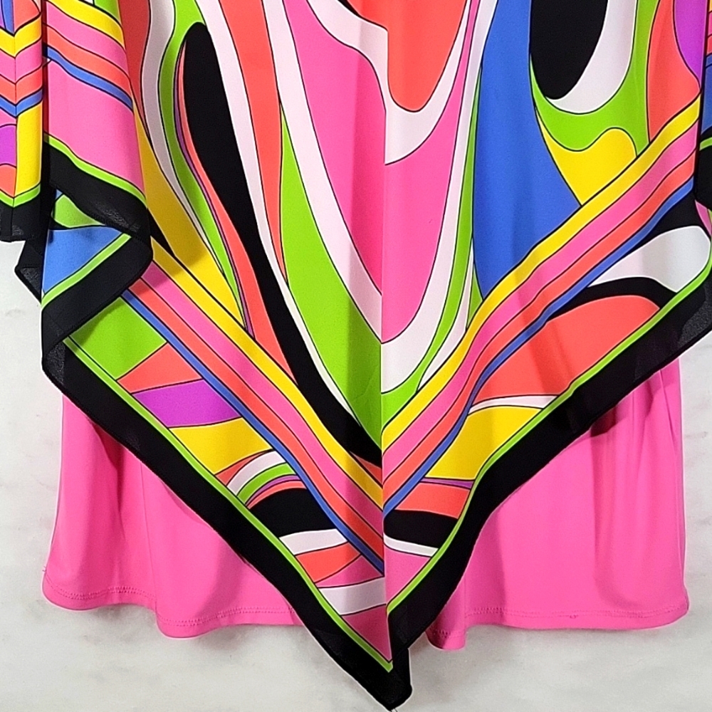 Investments Slim Factor Flowing Contemporary Colorful Top Size M - Picture 4 of 7